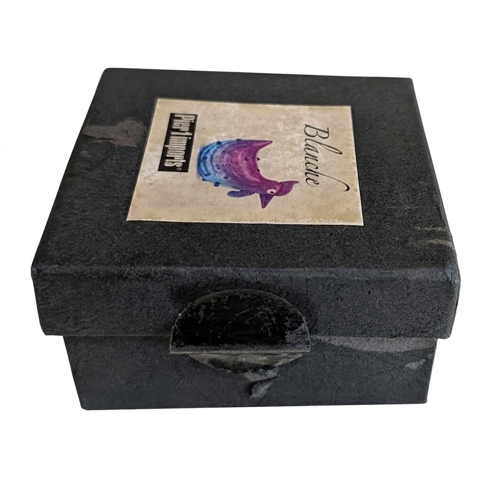 Pier 1 Imports Blanche the Bumpy Chicken, Purple / Blue Glass, 2.5" x 2.25" - Picture 10 of 11